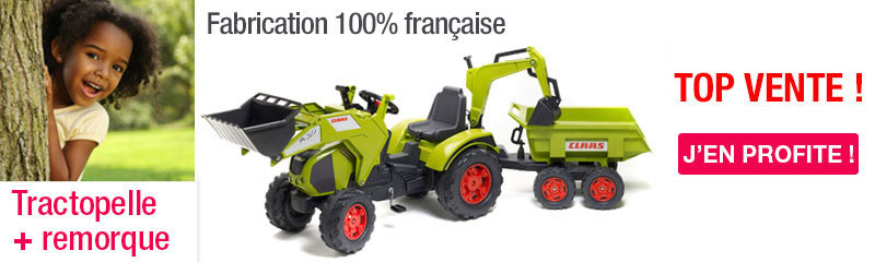 Tracteur enfant Claas Arion 410 avec remorque 2 à 5 ans - Falk - Véhicule à  pédale - Achat & prix