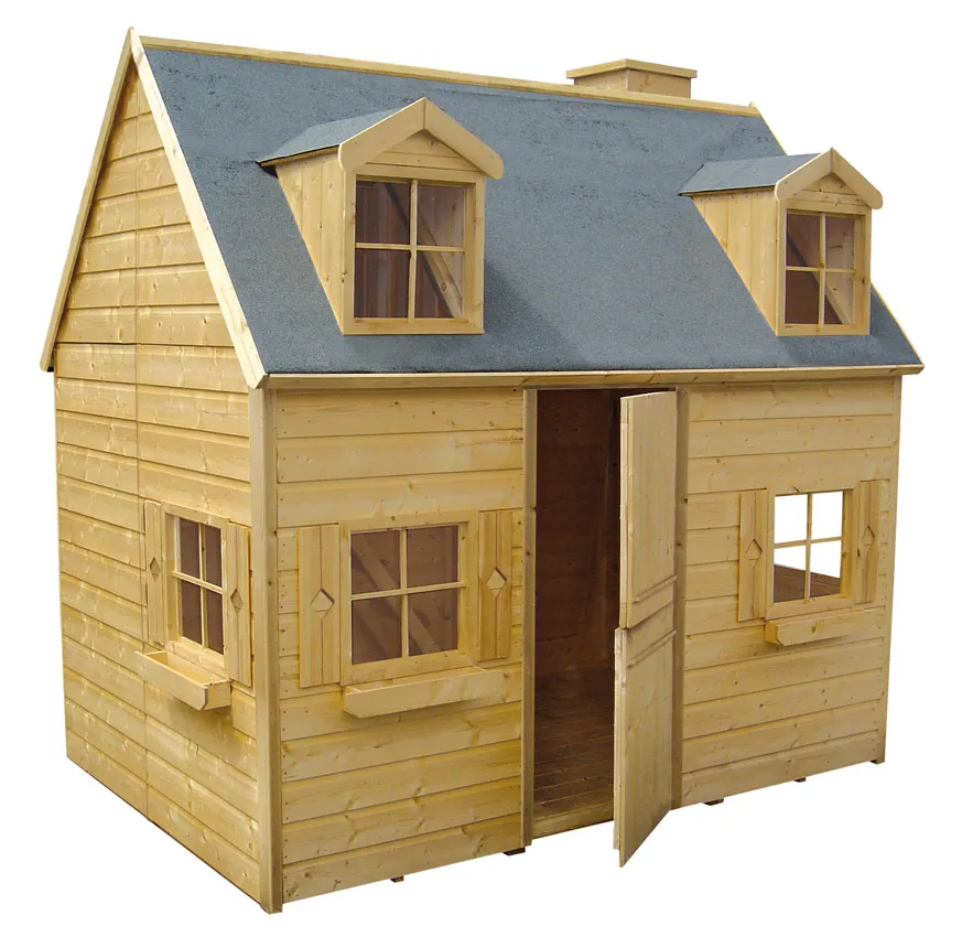 Kinderhäuschen aus Holz mit Hochbett "Lalie"