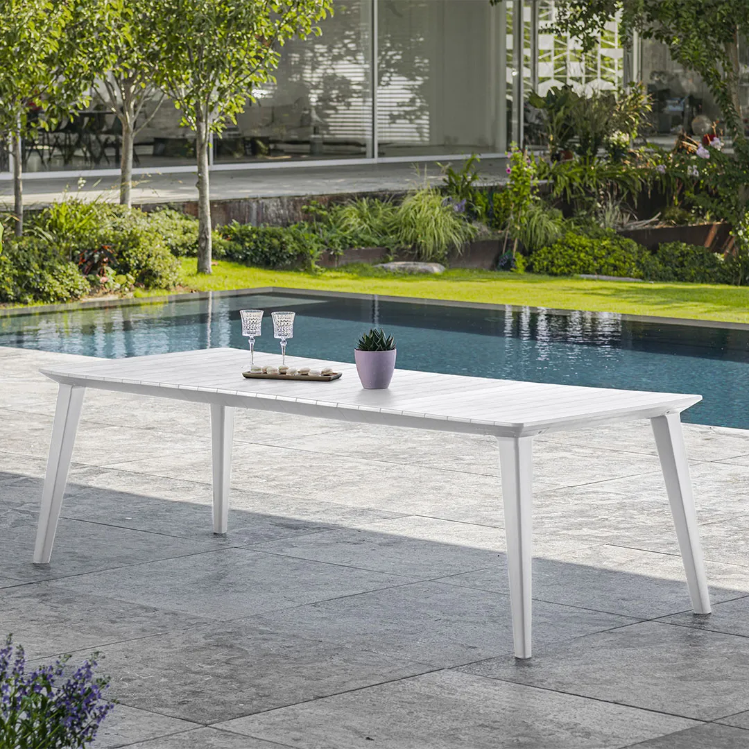 Gartentisch 160 240 cm weiß LIMA