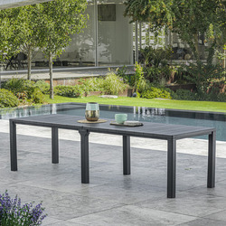 Table de jardin JULIE DOUBLE en Résine Modulable - 180/295cm Graphite  - ALLIBERT