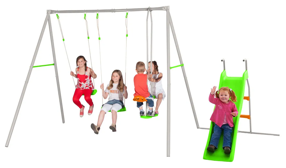 Portique enfant mÃ©tal avec toboggan RAPHAEL