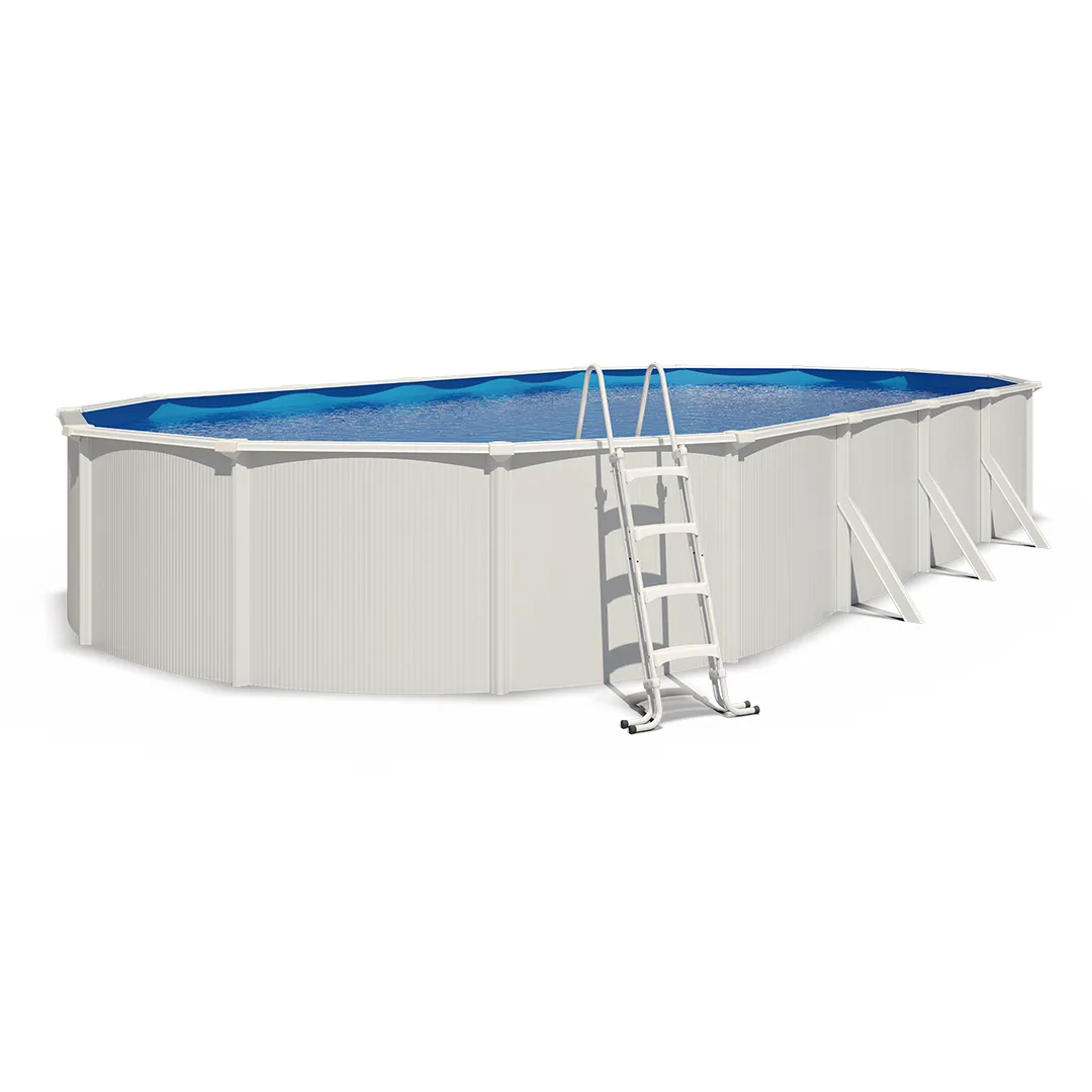 Piscine hors sol Acier 10,30x6,4x1,32m   Filtration Aqualoon 10m3 H