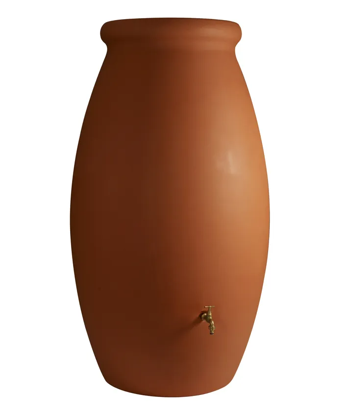 RÃ©cupÃ©rateur d'eau jarre 1000L aspect Terre Cuite et raccord chÃ©neau