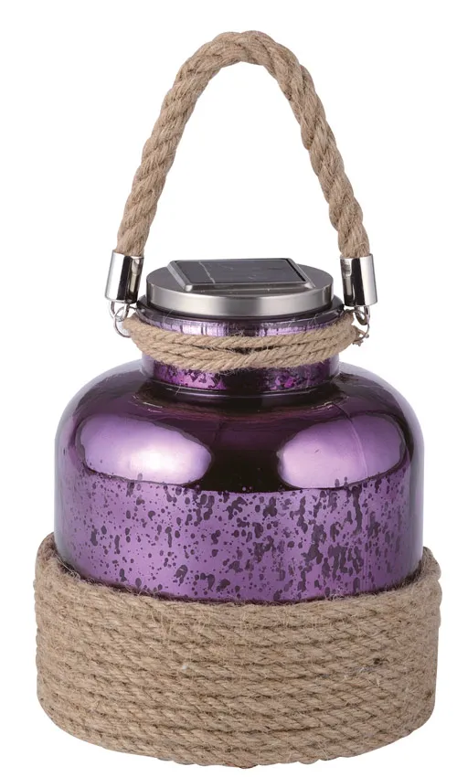 Solarlampe aus Glas lila