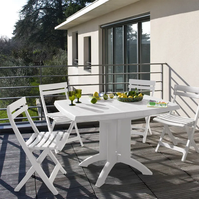 Table de Jardin Pliante VEGA   118cm   Coloris Blanc