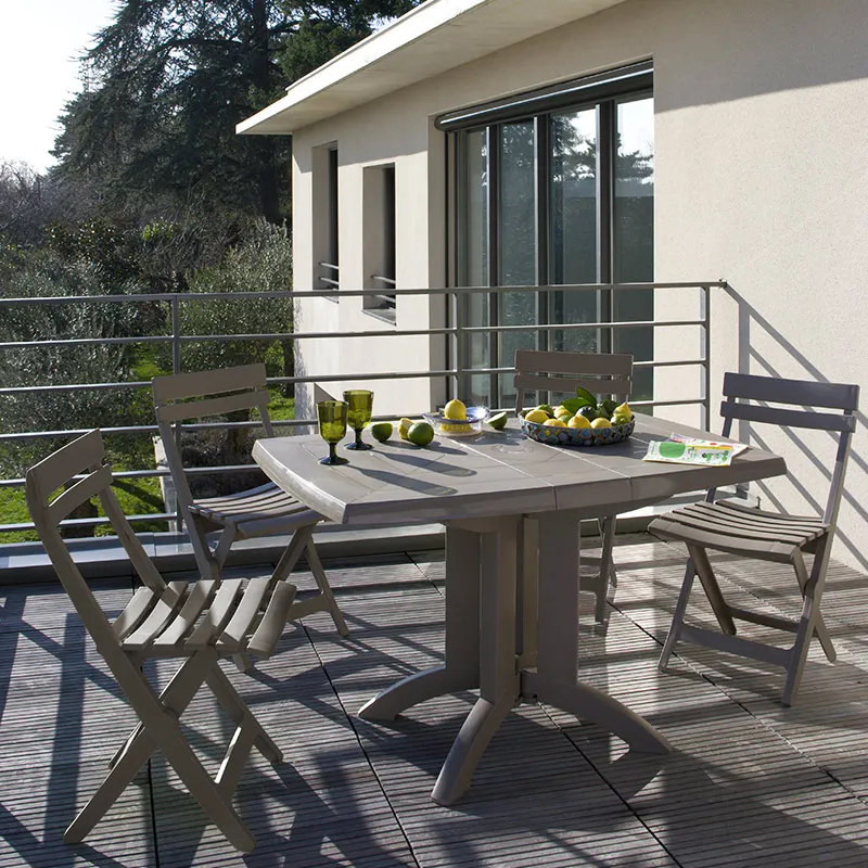 Table de Jardin Pliante VEGA   118cm   Coloris Taupe