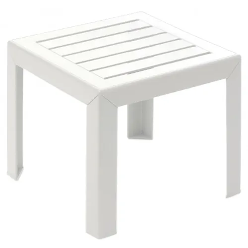 Table Basse de Jardin MIAMI en RÃ©sine   40x40cm   Coloris Blanc