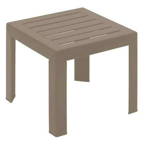Table Basse de Jardin MIAMI en RÃ©sine   40x40cm   Coloris Taupe