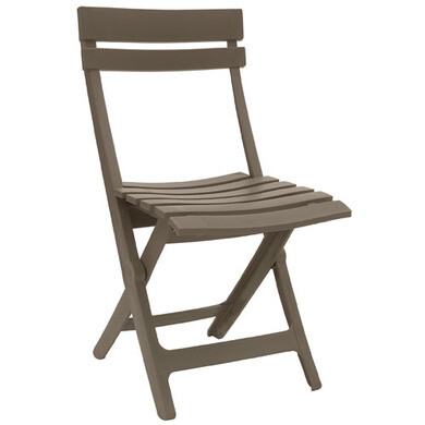 Chaise pliante en résine polypropylène taupe miami