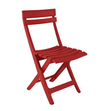 Chaise pliante en résine polypropylène rouge miami