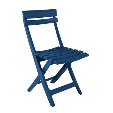 Chaise pliante en résine poypropylène bleu minéral miami