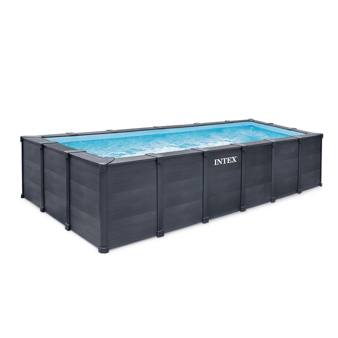 Piscine Graphite Intex Rectangulaire Tubulaire 6 x 3 x1,24 m