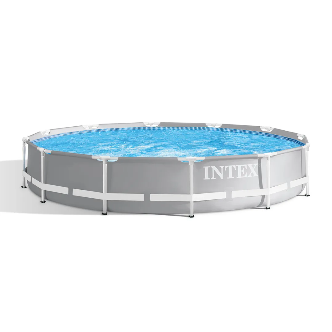 Piscine Tubulaire Ronde Intex Prism Frame Grise 3,66 x 0,76 m
