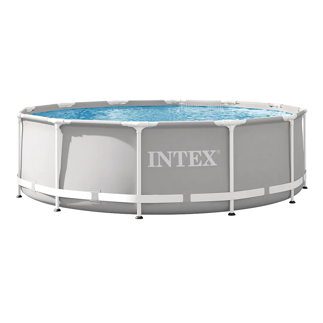Piscine Tubulaire Ronde Intex Prism Frame Grise 3,66 x 0,99 m