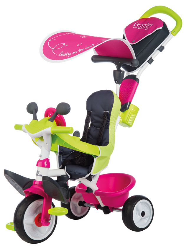 Smoby - Tricycle Baby Driver Plus Rose - Vélo Evolutif Enfant Dès