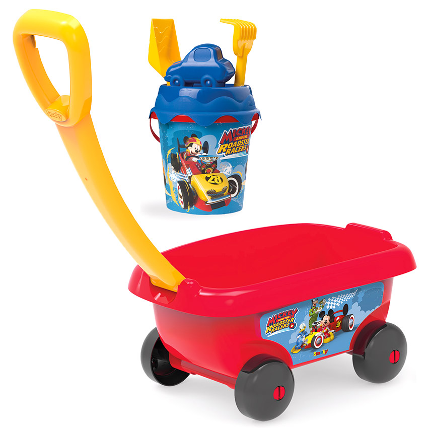 Chariot De Plage Frozen Avec Seau, Pelle, Râteau, Tamis Et Moule - Poignée Ergonomique - Dès 18 Mois