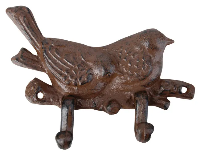Crochet double porte manteaux dÃ©coration oiseaux fer forgÃ© Esschert