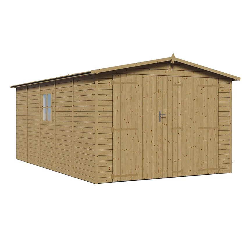Garage en bois 15mÂ², Ep. 19mm   BAIKAL