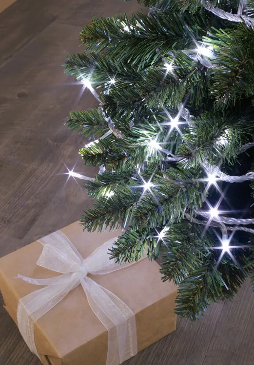 Lichterkette Flicker 128 kaltweiße LED Länge 8 m