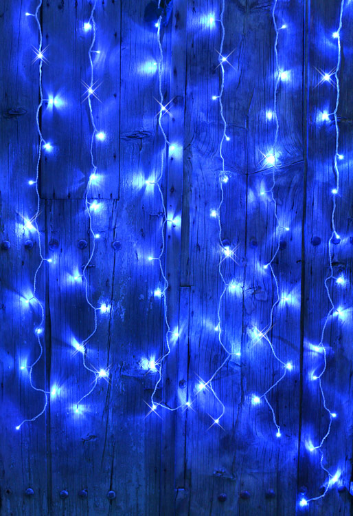 Vorhang LED-Lichterkette 96 LED blau Höhe: 2 m