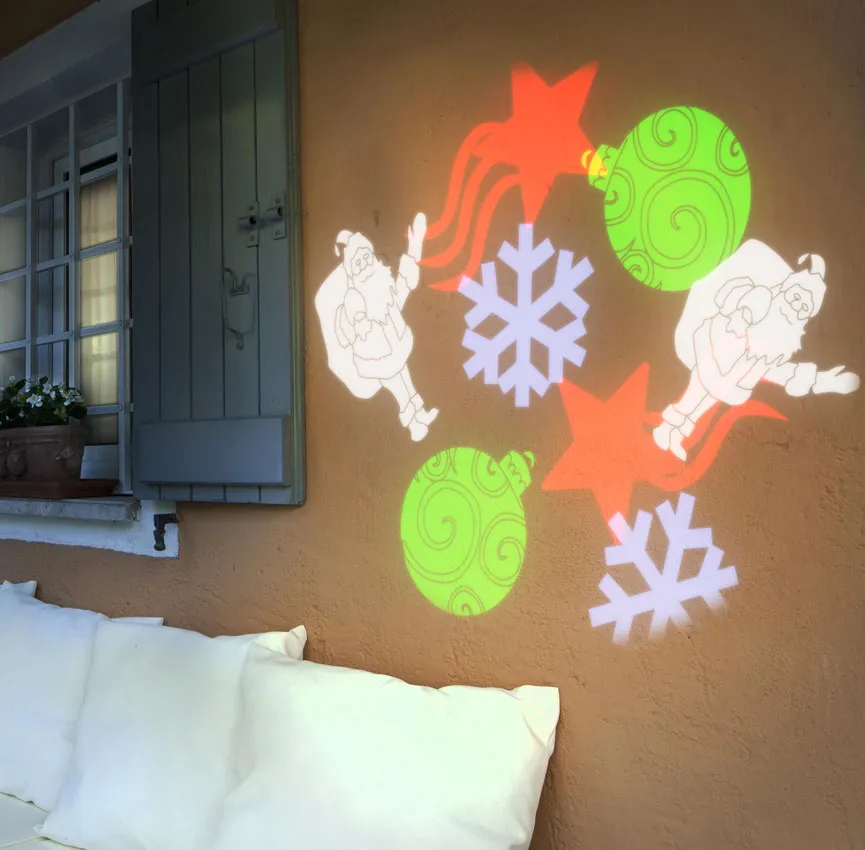 Projecteur de NoÃ«l noir LED   motifs flocons, Ã©toiles, PÃ¨re NoÃ«l