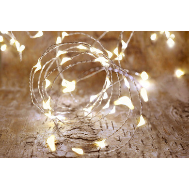 Guirlande électrique 4 m lumineuse de Noël Microled à piles blanc