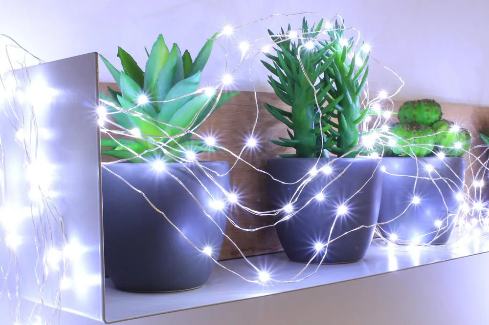 Lichterkette mit Programm micro LED kaltweiß 7,5 m
