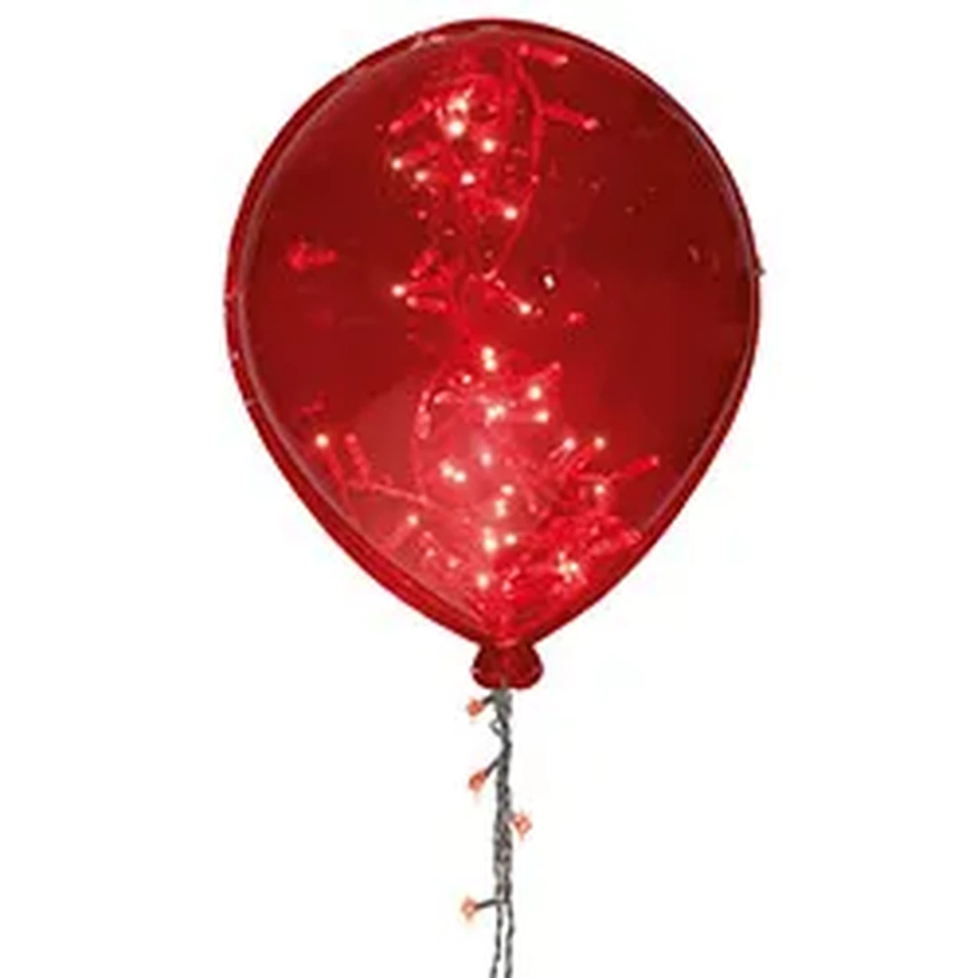 Roter Luftballon mit LED Lichterkette zum aufhängen