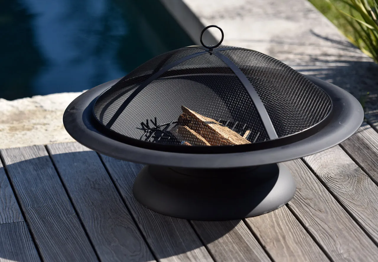 Brasero rond en acier SHERBROOKE   Ã 74cm   Noir