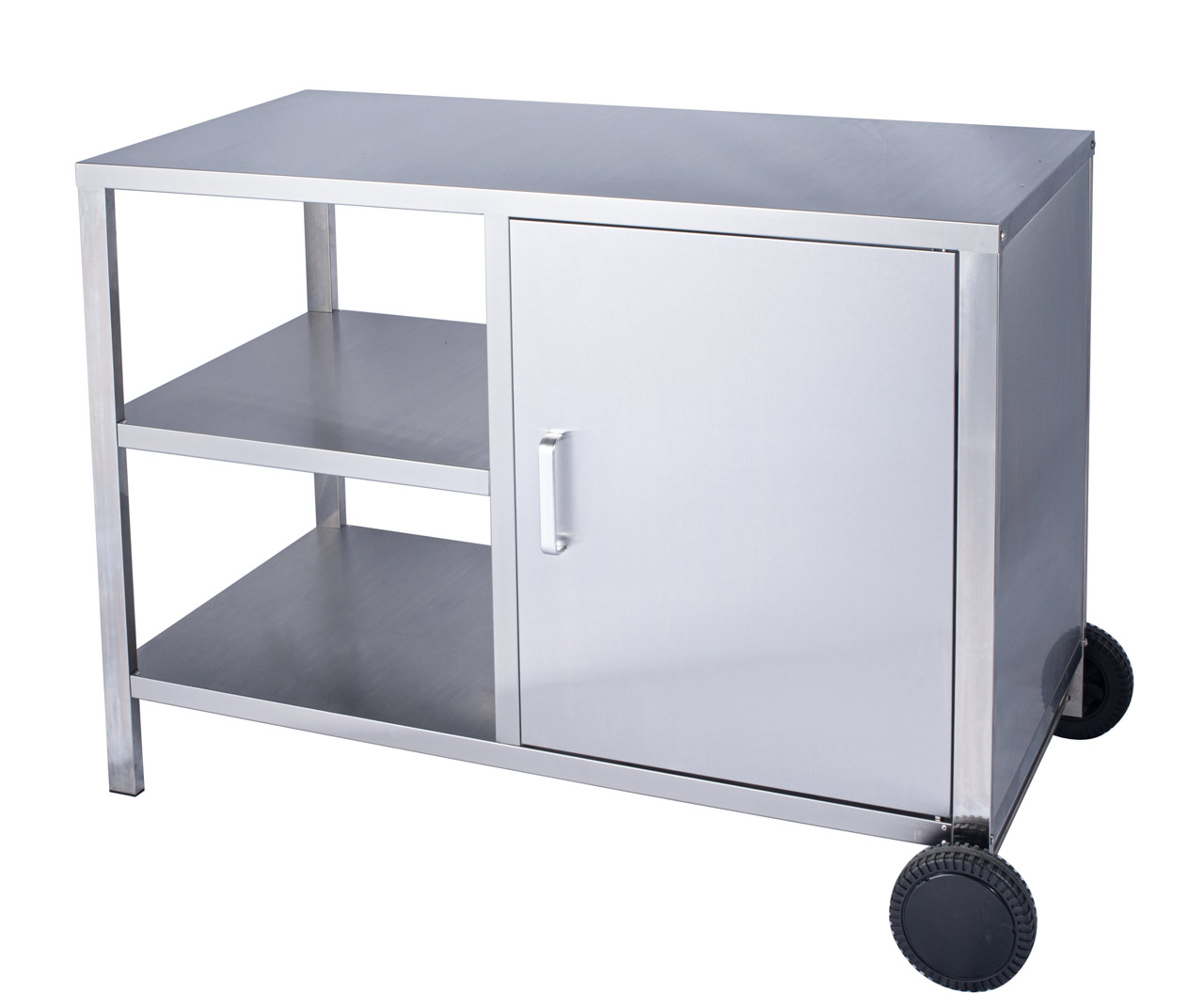 Halbgeschlossener Serviertisch aus Edelstahl EVANA – 110 x 55 x 80 cm