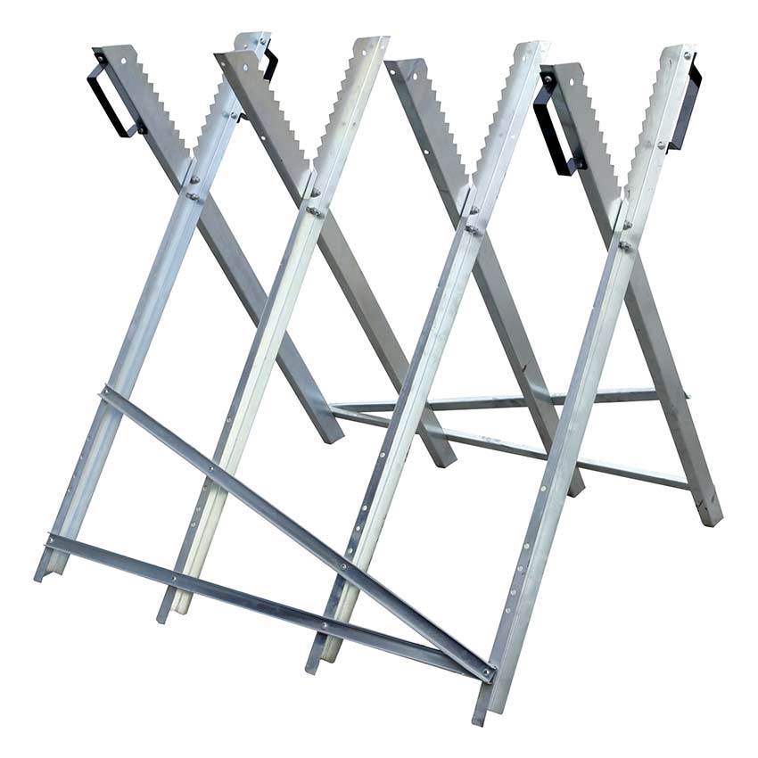 Chevalet à bûches en bois et acier – Capacité 150 kg – KERWOOD Chevalet à bûches en bois et acier – Capacité 150 kg – KERWOOD