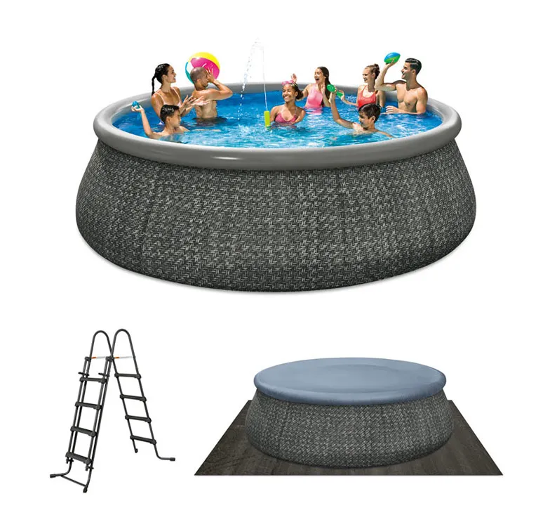 Piscine AutoportÃ©e Ronde Gris TrÃ©ssÃ© 4,57 x 1,22 m Sans Filtration