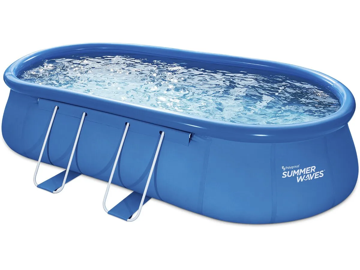 Piscine AutoportÃ©e Bleu 549x305x107 avec Filtration et Accessoires