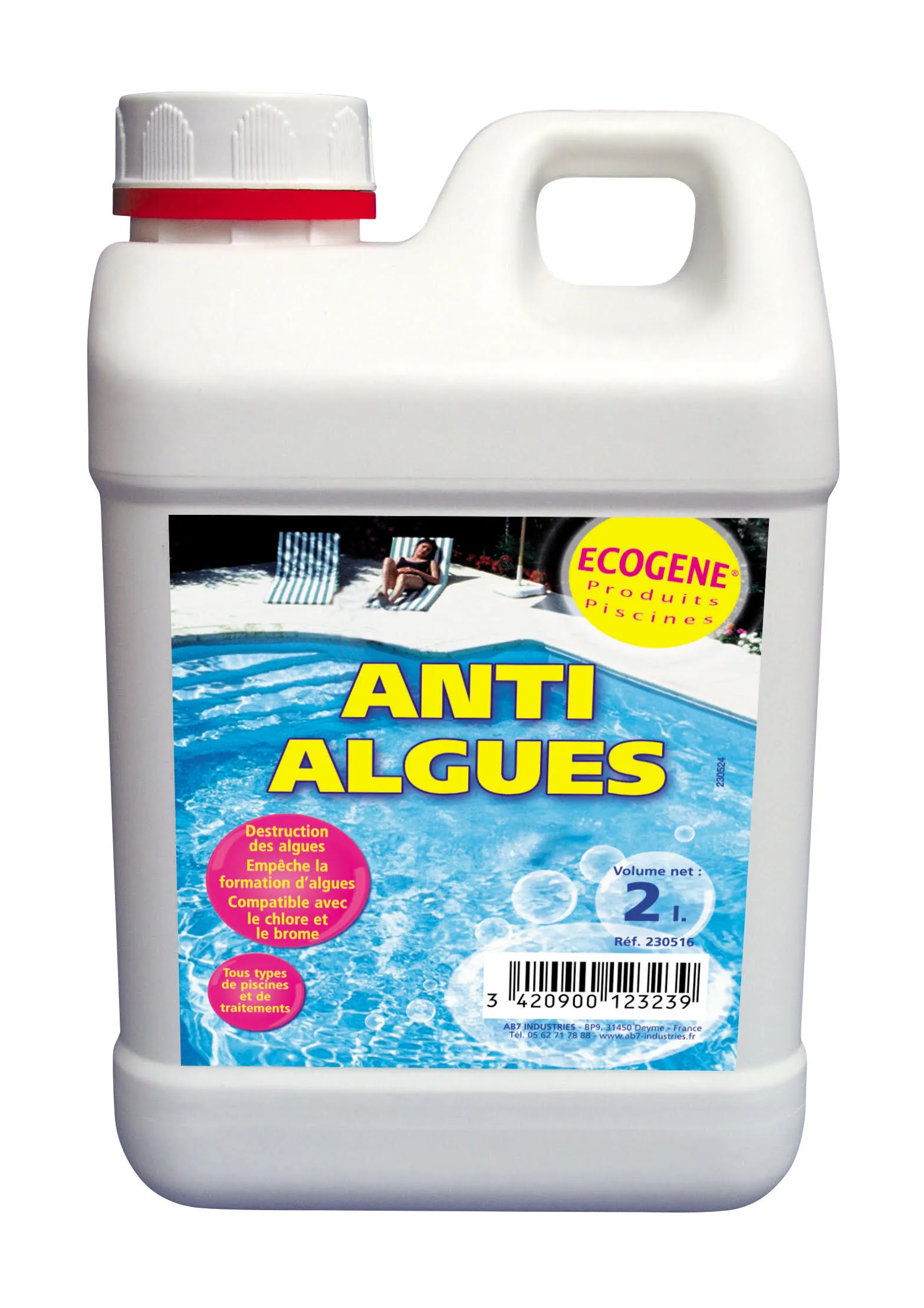 ANTI ALGUES non moussant pour Piscine   2 Litres