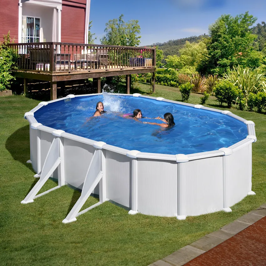 Piscine hors sol acier 6,34 x 3,99 x 1,32 m