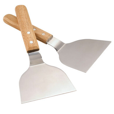 Set de 2 spatules pour plancha avec manche en bois