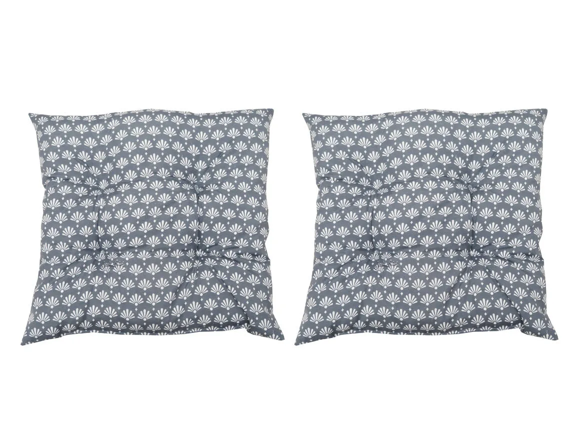 Lot de 2 coussins d'assises floconnées 4 capitons HELSINKI STONE