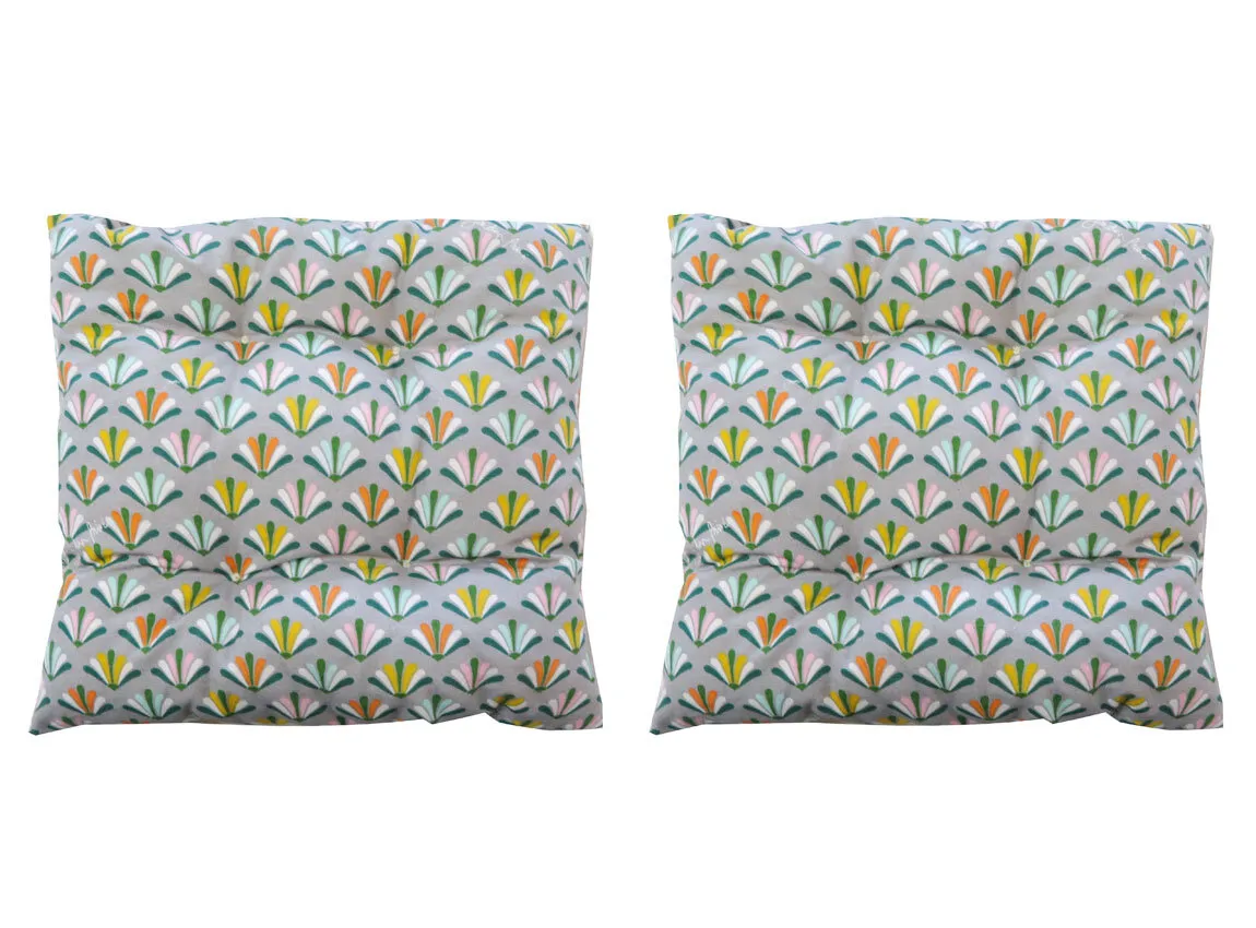 Lot de 2 coussins d'assises floconnÃ©s 4 capitons LOUNA GALET