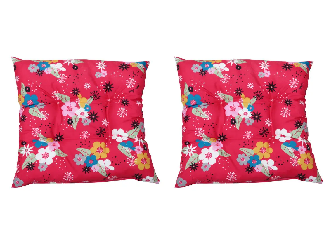 Lot 2 coussins chaises floconnÃ©s ECLOSION rouge