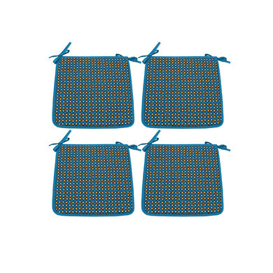4 coussins de chaise douala bleu canard