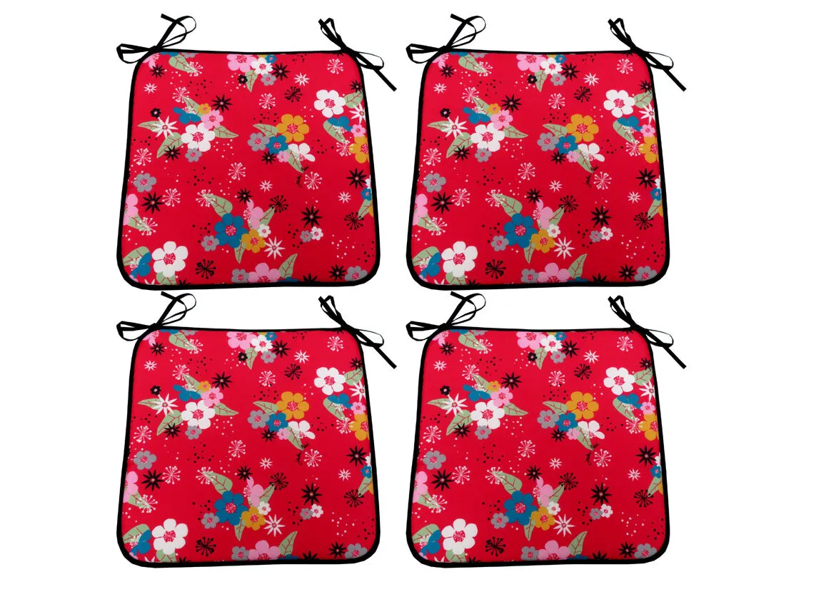 4 coussins de chaise  ECLOSION ROUGE