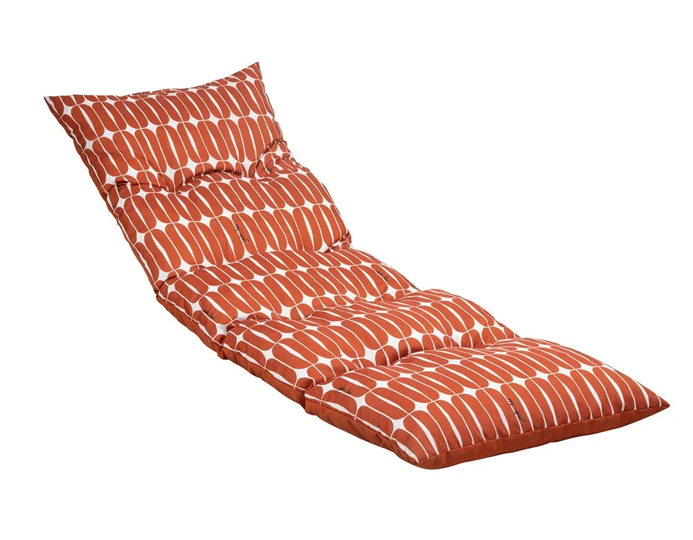 Coussin bain de soleil Floconné Vibration ocre rouge