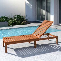 Bain de soleil BECCA avec roues en Eucalyptus - OOGarden