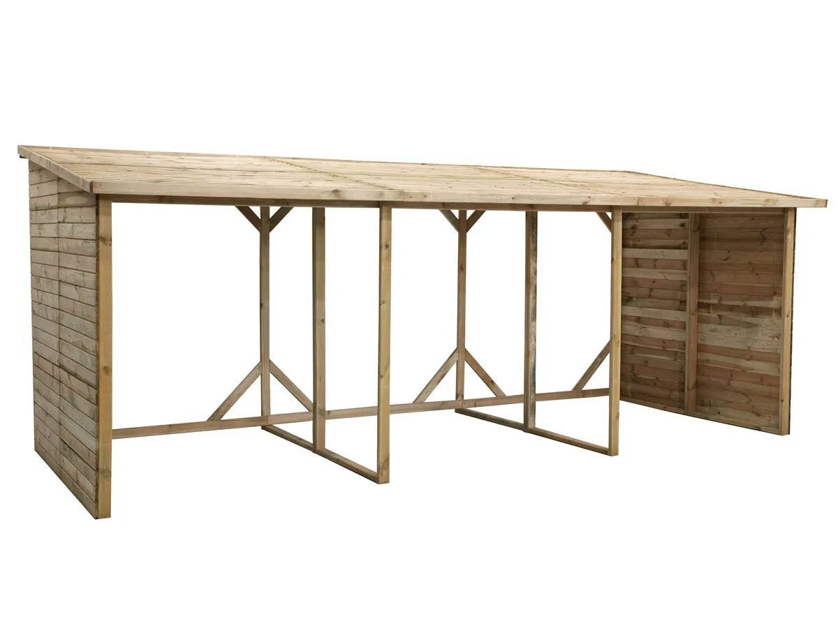 Abri bûches en bois XXL 18 stères 20 m3