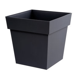 Pot carré TOSCANE - L.39 cm - Anthracite - 38L  - EDA