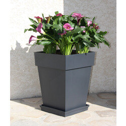 Pot Haut TOSCANE- L 39 x H. 53cm - Anthracite- 51L  - EDA