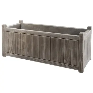 Blumenkasten CHARME 100 cm Holzoptik - grau gekalkt | OOGarden.de