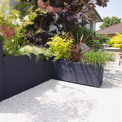 Outsunny Carré potager de jardin jardinière d'angle en L sans fond - 115 x 115 x 44 cm acier Outsunny Carré potager de jardin jardinière d'angle en L sans fond - 115 x 115 x 44 cm acier