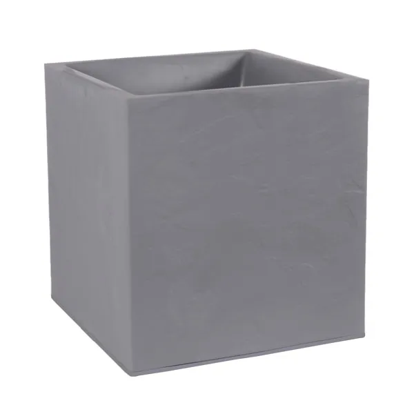 Pot carrÃ© VOLCANIA 40x40 cm   Gris galet  31L