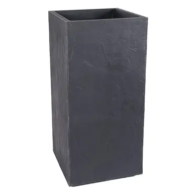 EDA - Pot Carré 40 cm Volcania 31 L - Décor Imitation Pierre - Double